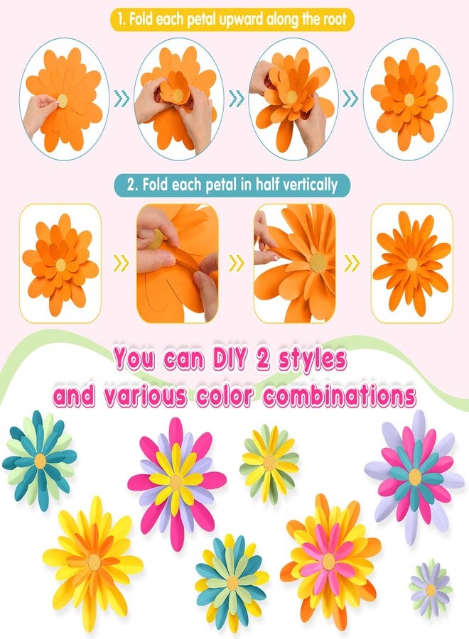 MotiMind 18 Pcs Paper Flowers Decorations for Wall DIY Flower Bulletin Board 3D Fiesta Paper Floral Backdrop Decoration for Photo Backdrop Classroom Back to School Party(Multicolor) - Image 5